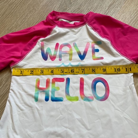 Wonder Nation Wave Hello Rashguard Swim Shirt - Girls XS - Picture 5 of 7
